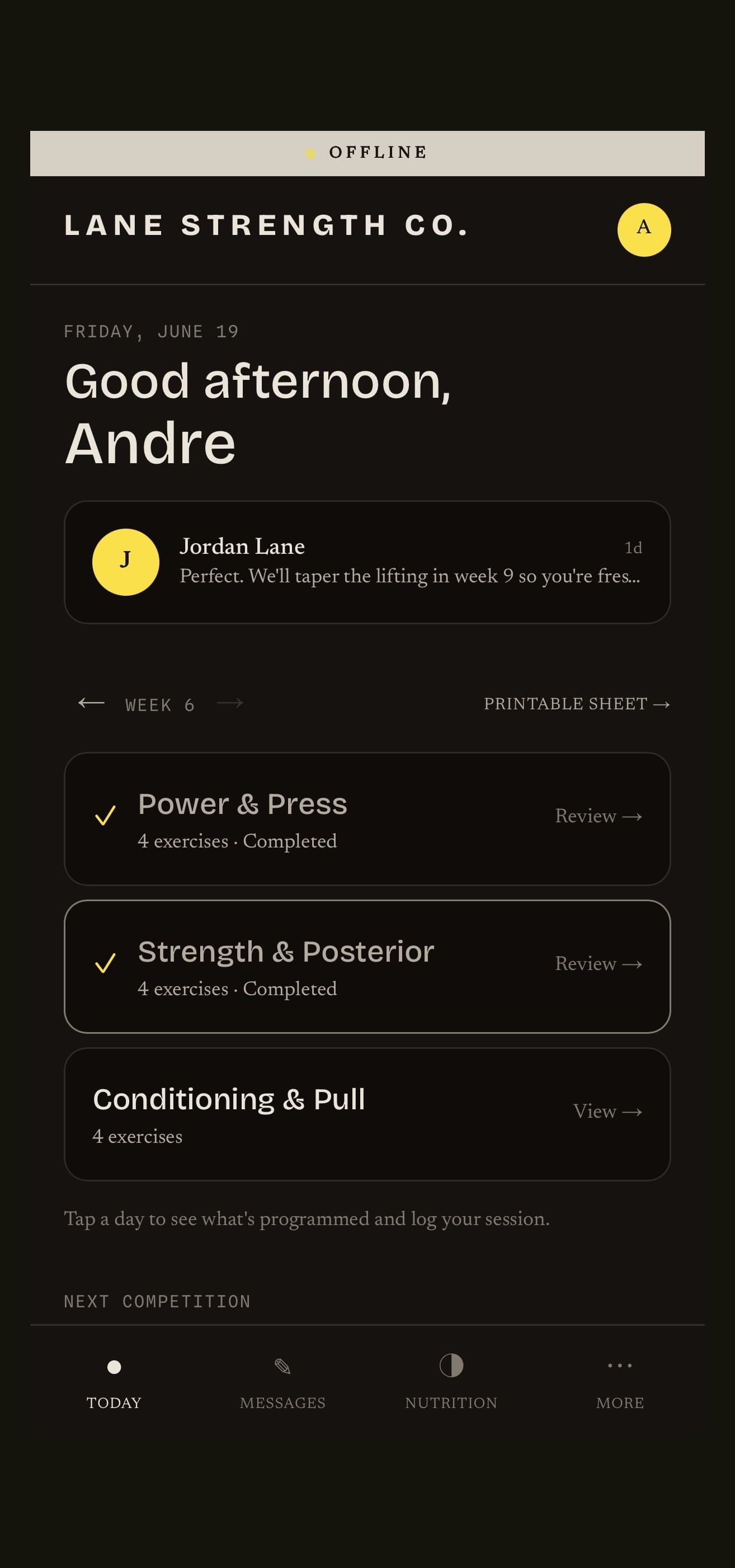 Offline / pending sync