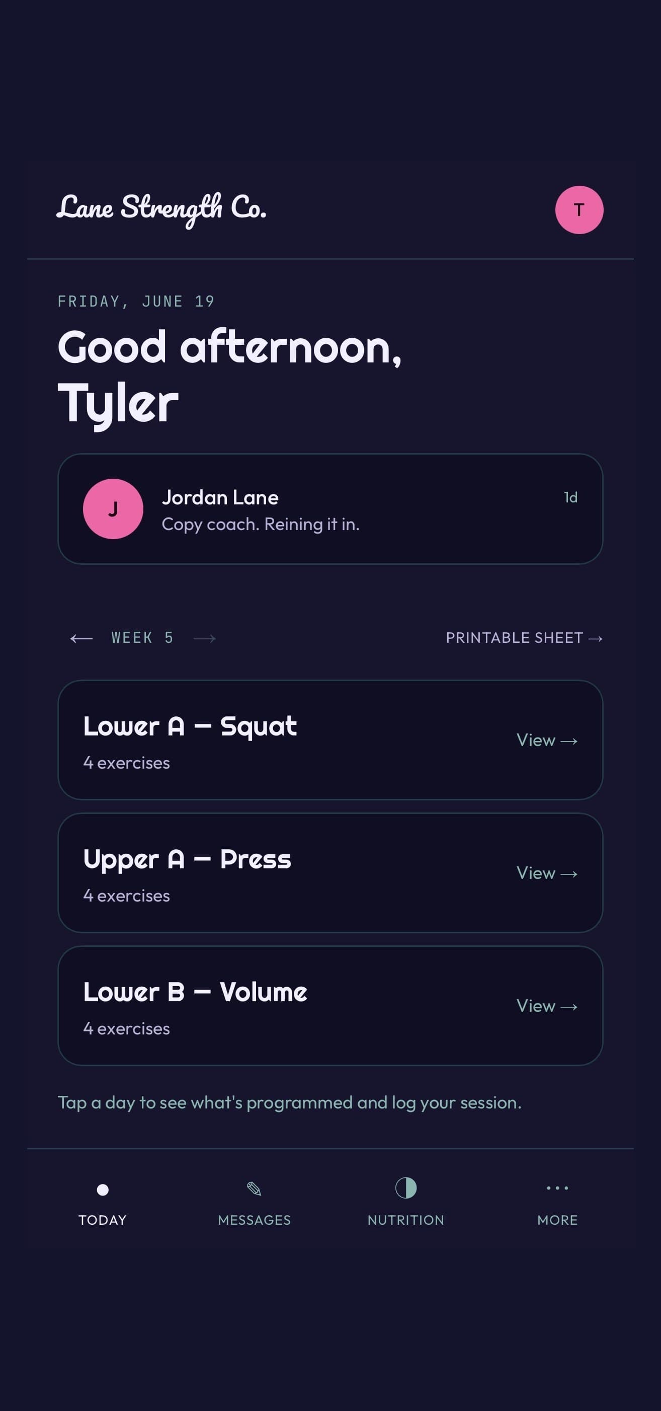 The Today screen in the Vice City theme